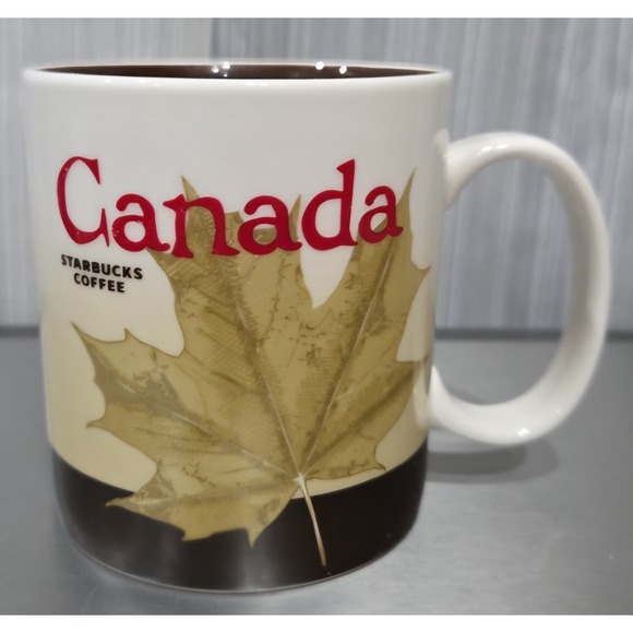 Starbucks Canada 2012 Collector's Series 16 oz Coffee Mug Red Maple Leaf Rockies - Picture 2 of 7